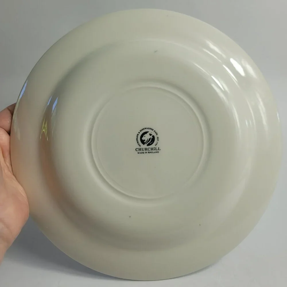 ONE Churchill Willow Blue Dinner Plate (Blue Willow) Georgian Shape
